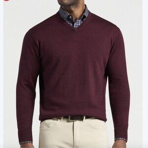 Peter Millar V-Neck Merino Wool and Silk Sweater Men’s Size Extra Large